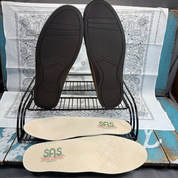 SAS TriPad Comfort Brown Leather Lace Up Shoes Women's Size 10N Made in USA - Picture 8 of 9